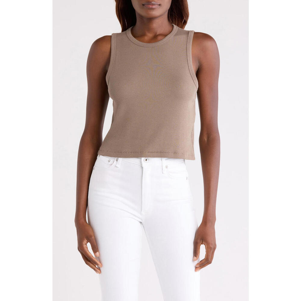 NWT! rag & bone Brown Sleeveless Crop Tank Top Size Large